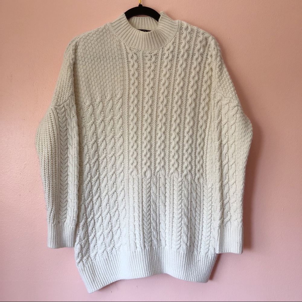 🐑HP🐑 TopShop Cream Fisherman Sweater - Picture 3 of 4